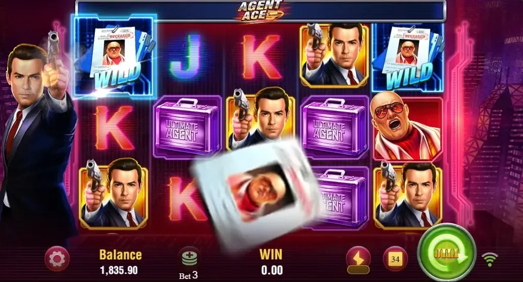 Agent Ace slot — multiplier Wild sa panalong linya